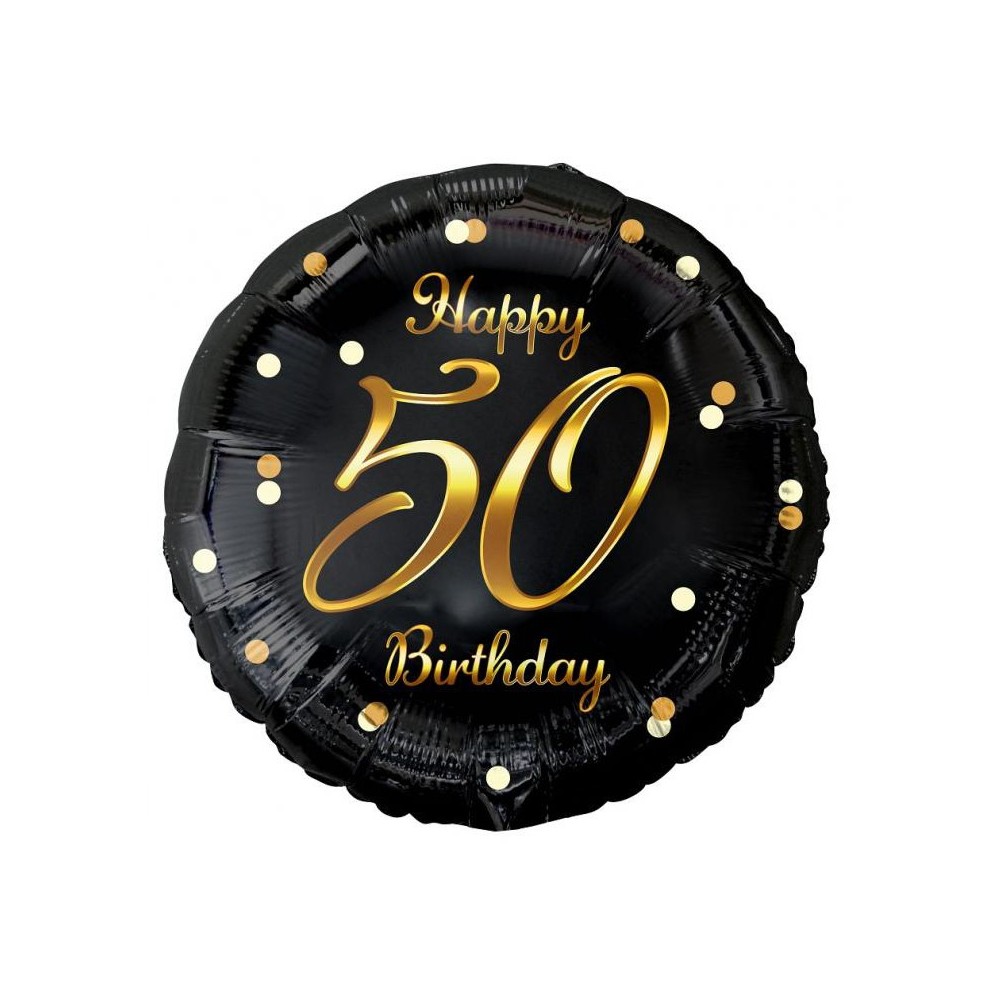 Happy Birthday B&C Gold Happy Birthday 50 foil balloon 36 cm
