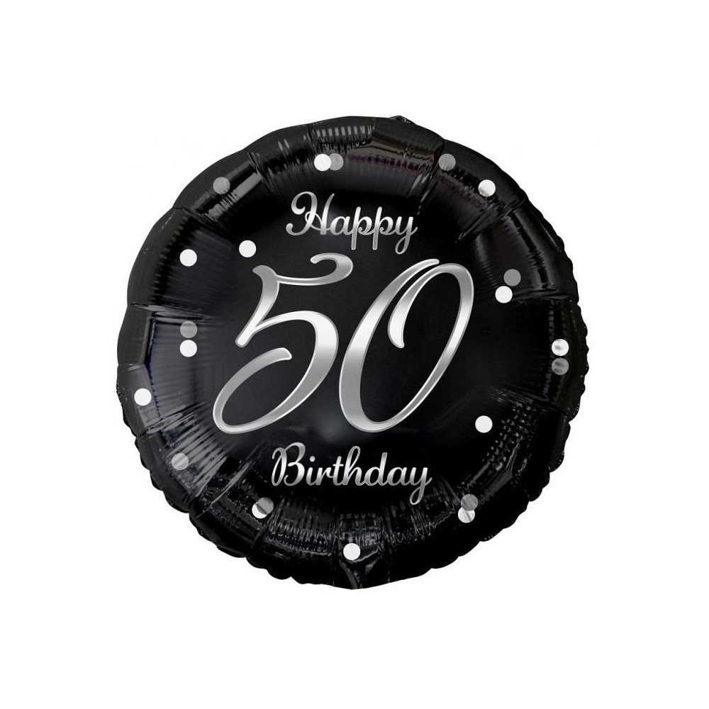 Happy Birthday B&C Silver Happy Birthday 50 foil balloon 36 cm