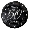 Happy Birthday B&C Silver Happy Birthday 50 foil balloon 36 cm