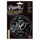Happy Birthday B&C Silver Happy Birthday 50 foil balloon 36 cm