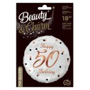 Happy Birthday 50 B&C White fólia lufi 36 cm