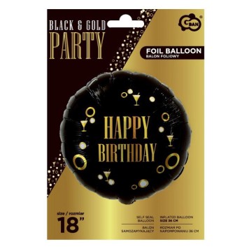 Happy Birthday Gold Happy Birthday B&C party foil balloon 36 cm