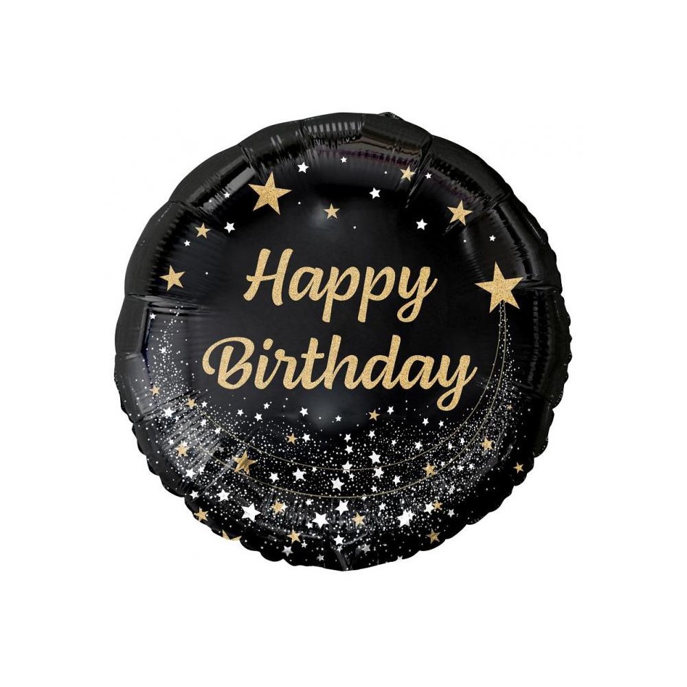 Happy Birthday Black Happy Birthday foil balloon 36 cm