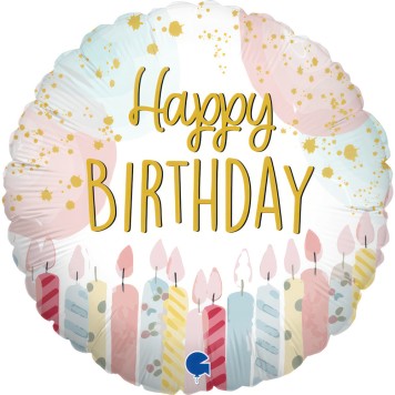 Happy Birthday Candle Happy Birthday mini foil balloon 19 cm (WP)