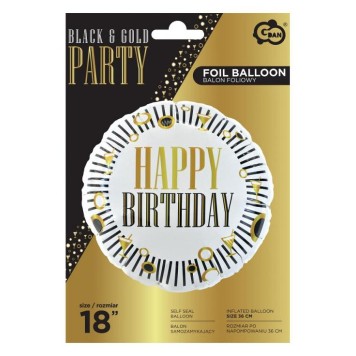 Happy Birthday Stripes Happy Birthday foil balloon 36 cm