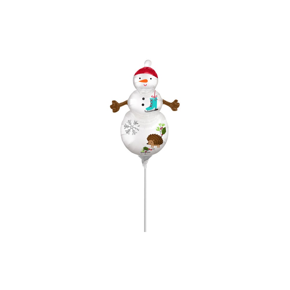 Christmas Woodland Snowman mini foil balloon (WP)