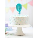 Number Light Blue Blue number 0 foil balloon for cake 13 cm
