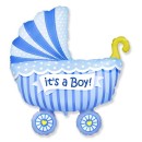 Baby Boy Stroller Blue Baby Stroller Foil Balloon 36 cm (WP)