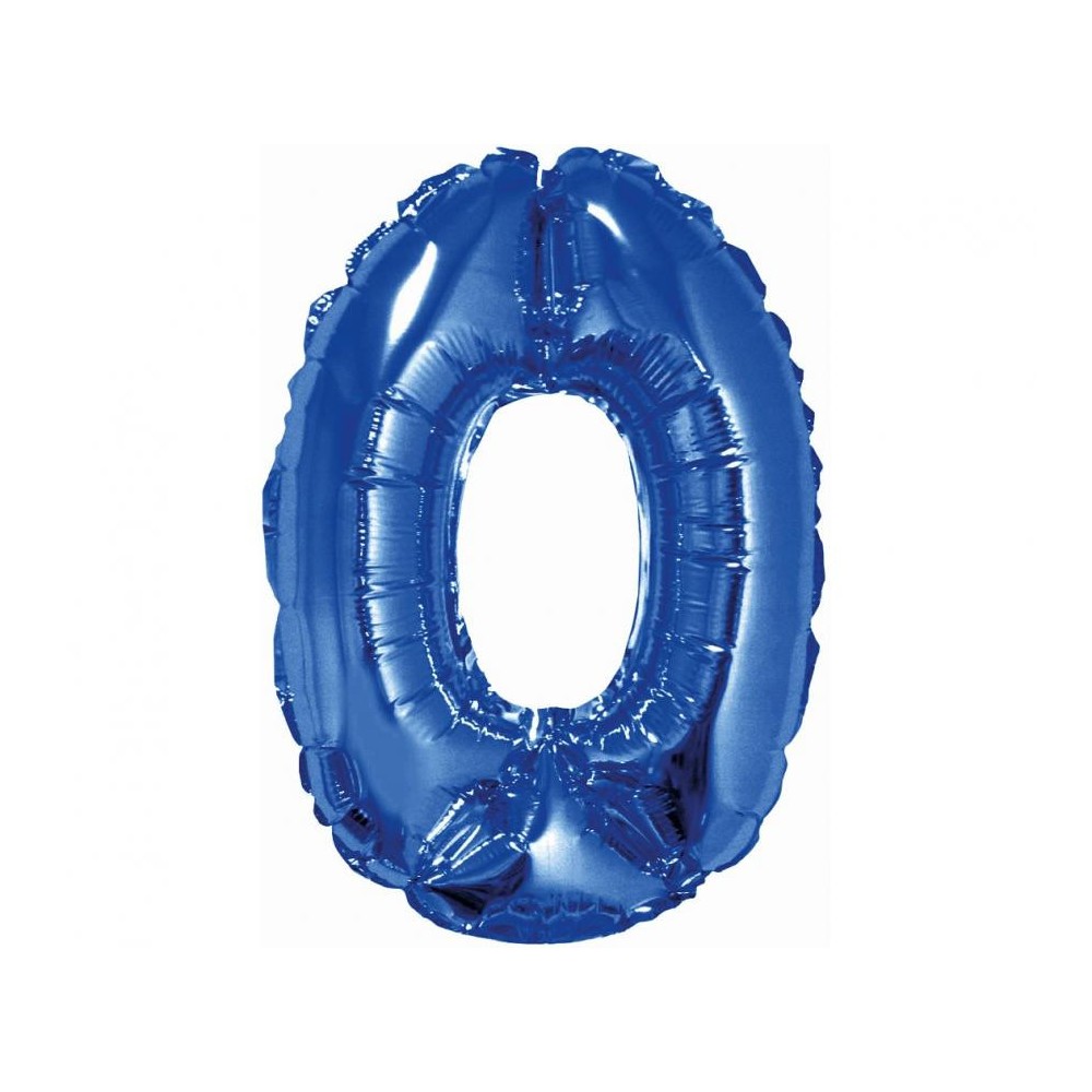 Number Blue 0 mini number foil balloon 35 cm