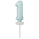 Number Pastel Blue, Blue Number 1 Foil Balloon for Cake 13 cm