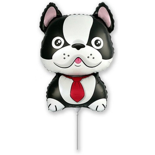 Dog Bulldog Black foil balloon 36 cm (WP)