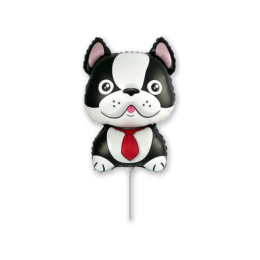Dog Bulldog Black foil balloon 36 cm (WP)