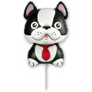 Dog Bulldog Black foil balloon 36 cm (WP)