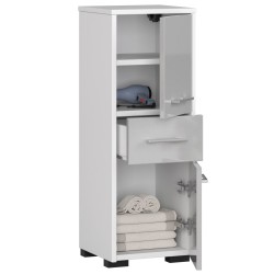 Meuble de salle de bain 30x85x30cm Gris brillant
