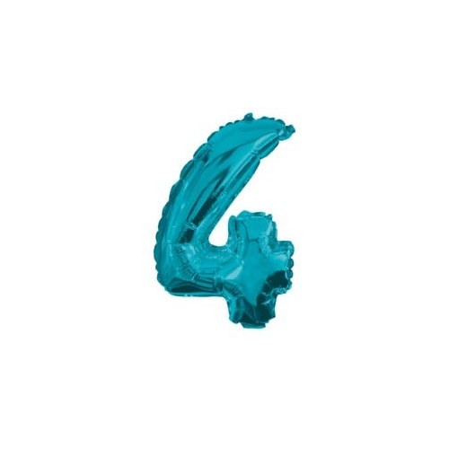 Number Mini 4 Blue Number Foil Balloon 32 cm