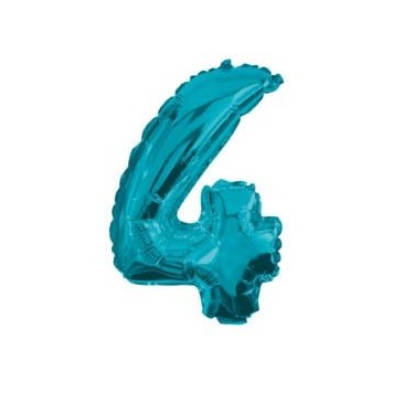Number Mini 4 Blue Number Foil Balloon 32 cm