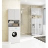 Meuble de salle de bain 30x85x30cm Gris brillant