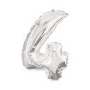 Number Mini 4 Silver Number Foil Balloon 33 cm