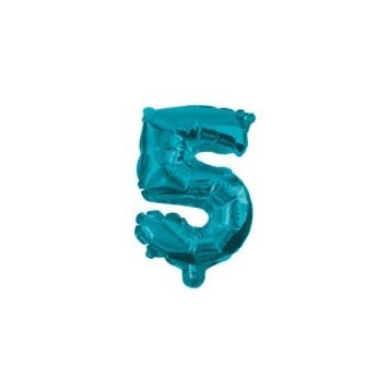 Number Mini 5 Blue Number Foil Balloon 32 cm