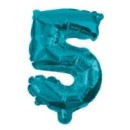 Number Mini 5 Blue Number Foil Balloon 32 cm