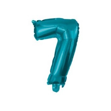 Number Mini 7 Blue Number Foil Balloon 10 cm