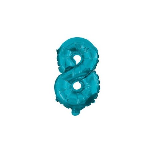 Number Mini 8 Blue Number Foil Balloon 32 cm