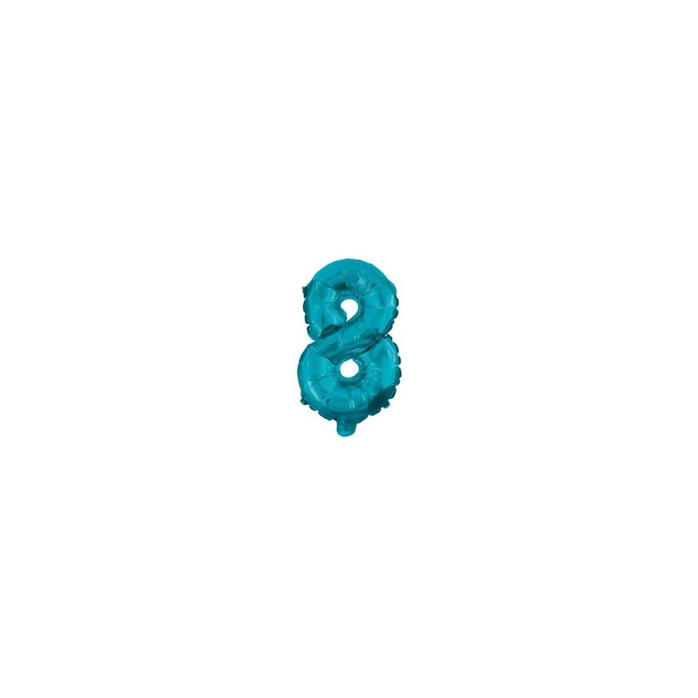Number Mini 8 Blue Number Foil Balloon 32 cm