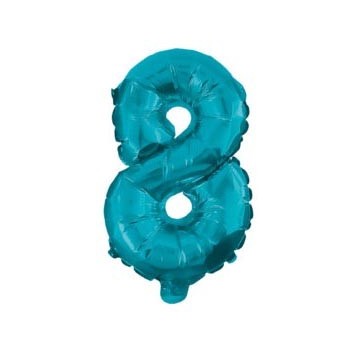 Number Mini 8 Blue Number Foil Balloon 32 cm