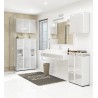 Meuble de salle de bain 30x85x30cm Gris brillant