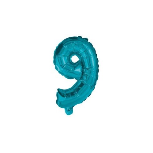 Number Mini Number 9 Blue Foil Balloon 32 cm