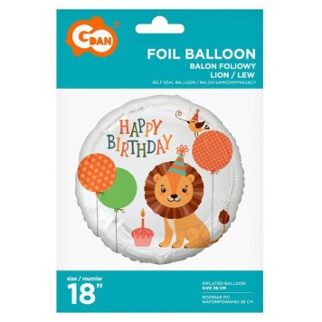 Happy Birthday Lion Lion Happy Birthday foil balloon 36 cm