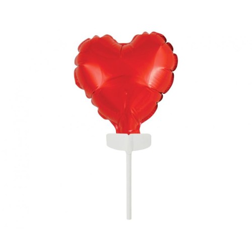 Heart Red Heart, Red foil balloon for cake 8 cm