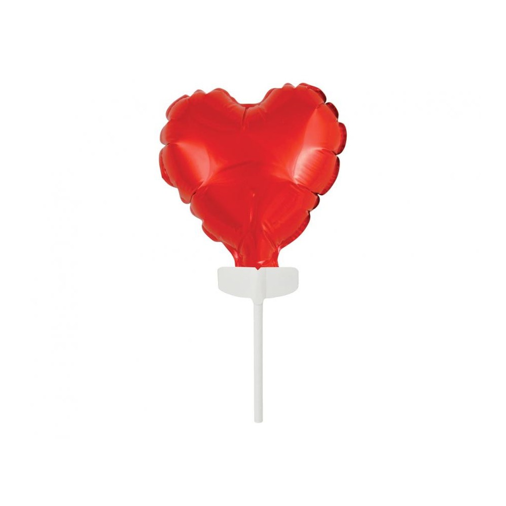 Heart Red Heart, Red foil balloon for cake 8 cm
