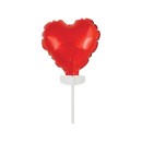 Heart Red Heart, Red foil balloon for cake 8 cm