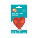 Heart Red Heart, Red foil balloon for cake 8 cm