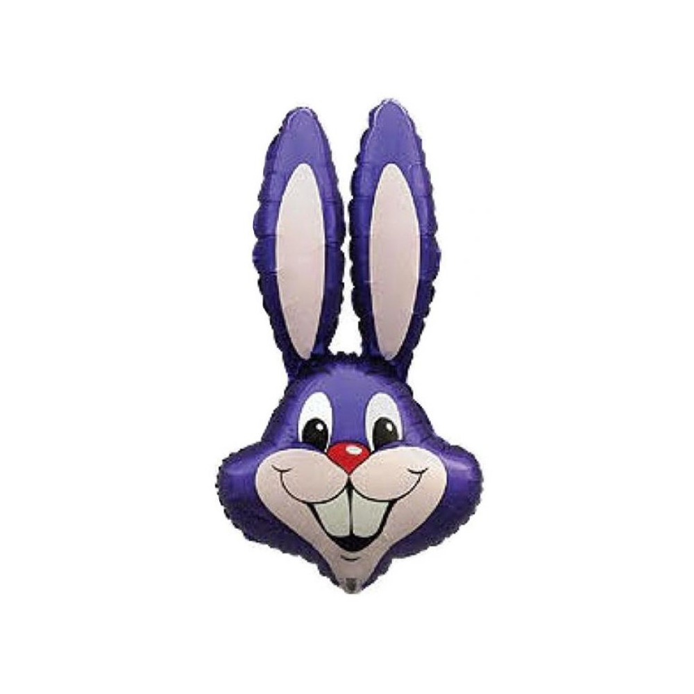 Rabbit Purple Rabbit, Purple head foil balloon 36 cm (WP)