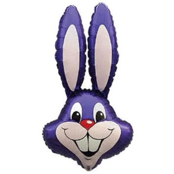 Rabbit Purple Rabbit, Purple head foil balloon 36 cm (WP)