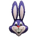 Rabbit Purple Rabbit, Purple head foil balloon 36 cm (WP)