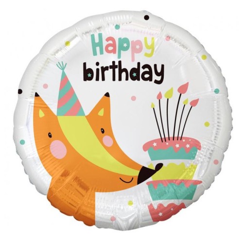 Happy Birthday Fox Fox Happy Birthday foil balloon 36 cm