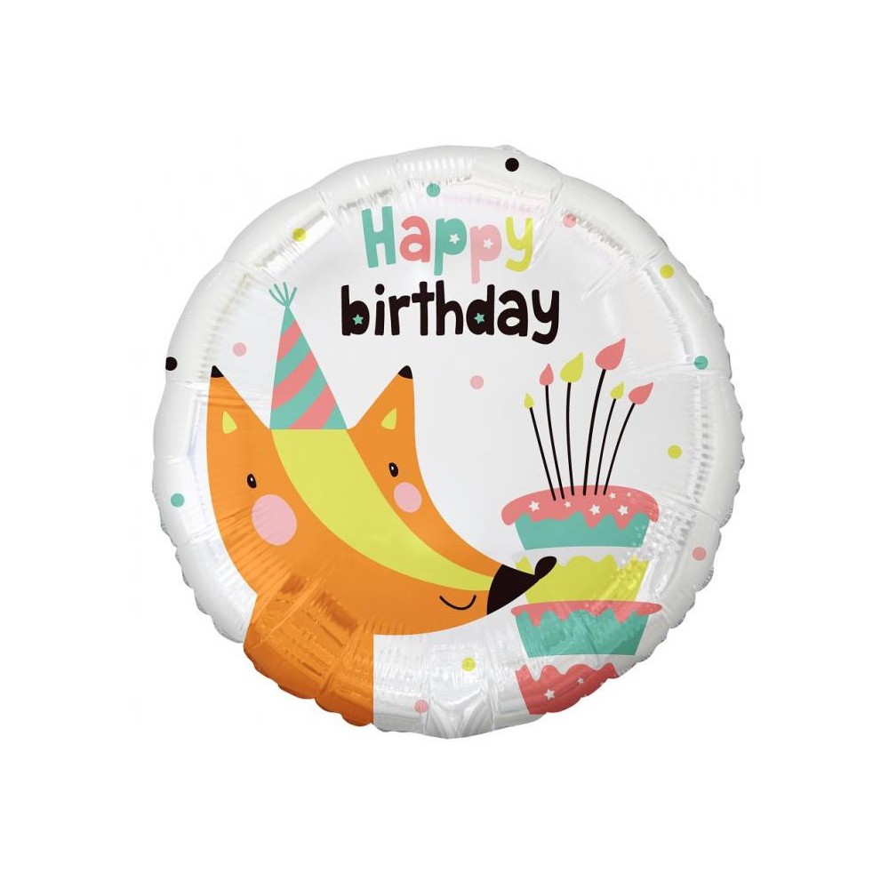 Happy Birthday Fox Fox Happy Birthday foil balloon 36 cm