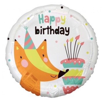 Happy Birthday Fox Fox Happy Birthday foil balloon 36 cm