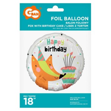 Happy Birthday Fox Fox Happy Birthday foil balloon 36 cm