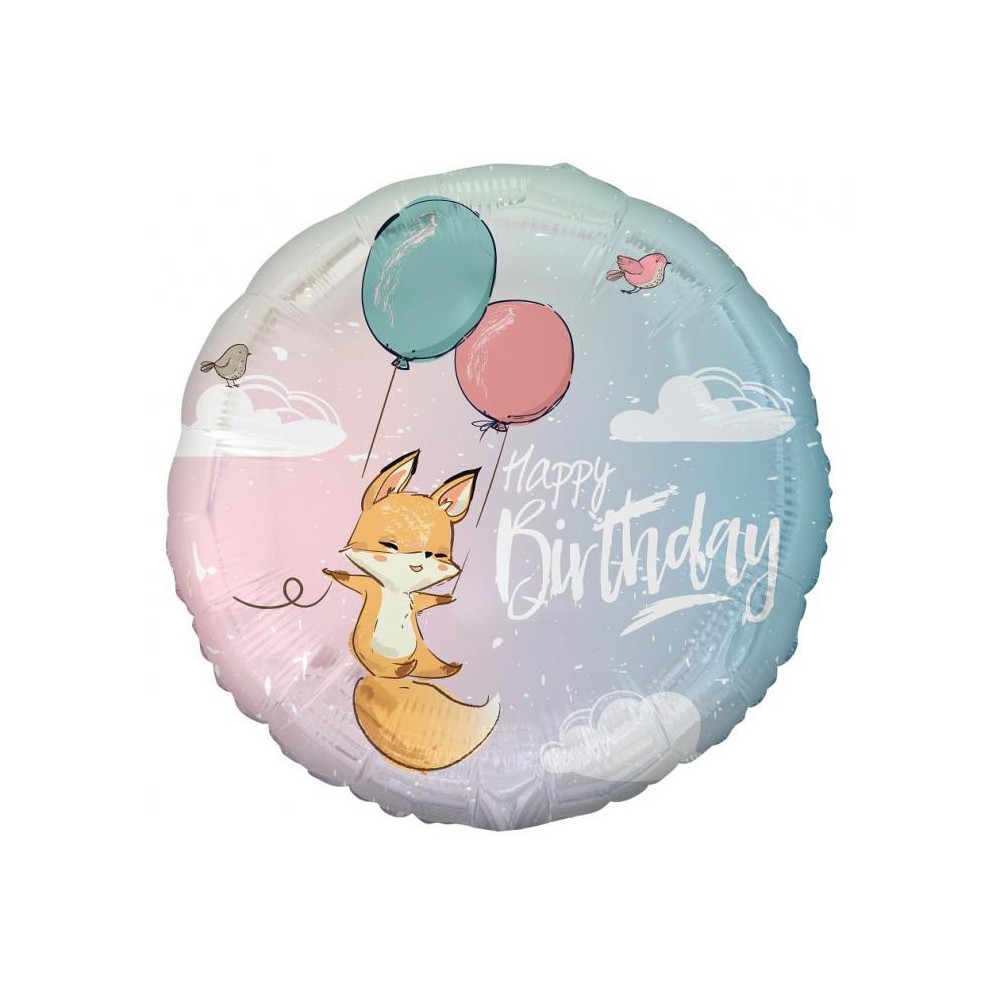 Happy Birthday Fox Fox Happy Birthday foil balloon 36 cm