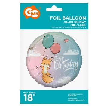 Happy Birthday Fox Fox Happy Birthday foil balloon 36 cm