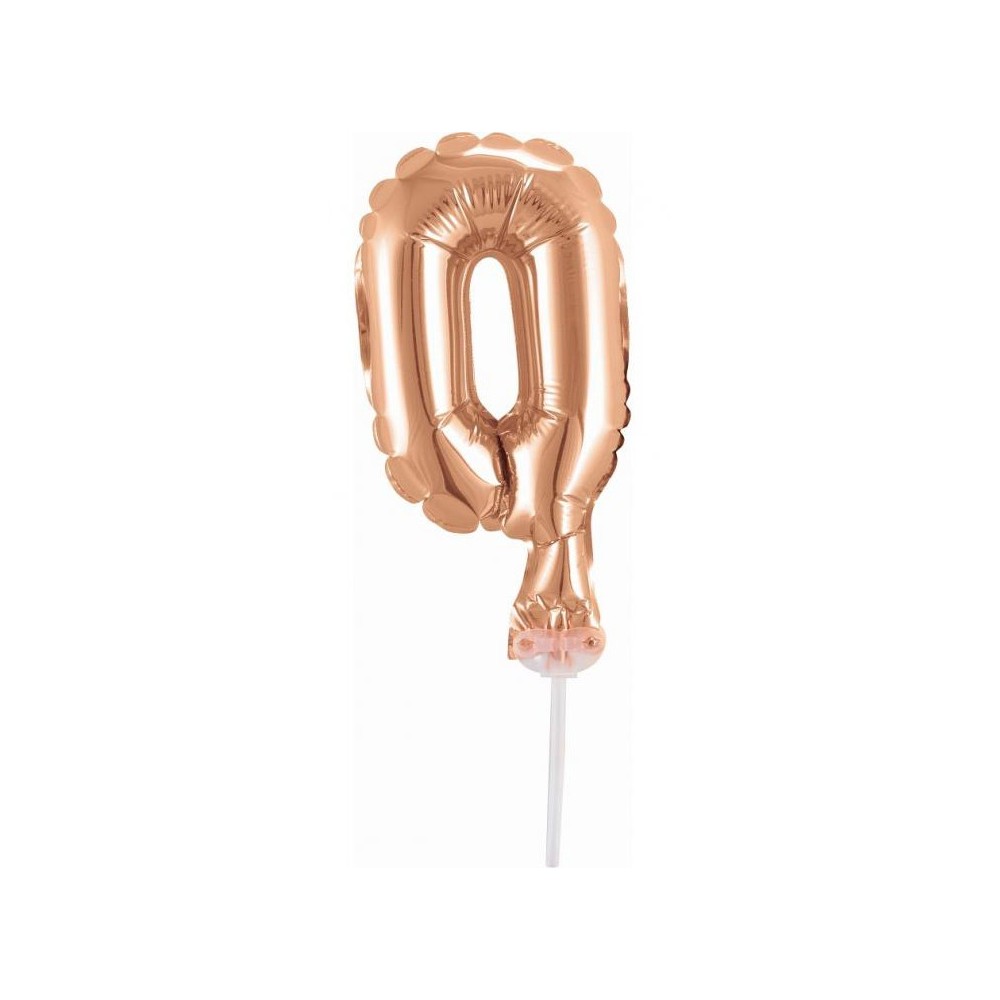 Number Rose Gold Number 0 foil balloon for cake 13 cm