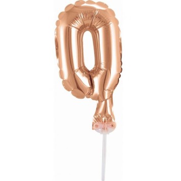 Number Rose Gold Number 0 foil balloon for cake 13 cm