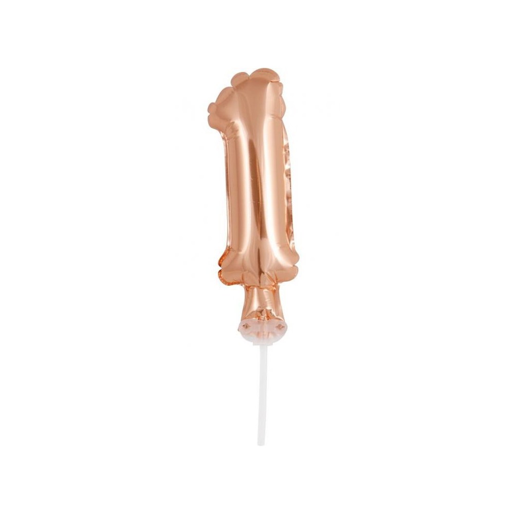 Number Rose Gold Number 1 foil balloon for cake 13 cm