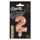 Number Rose Gold Number 2 foil balloon for cake 13 cm