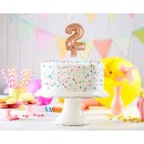 Number Rose Gold Number 2 foil balloon for cake 13 cm