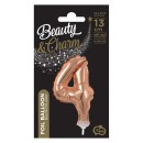 Number Rose Gold 4 number foil balloon for cake 13 cm